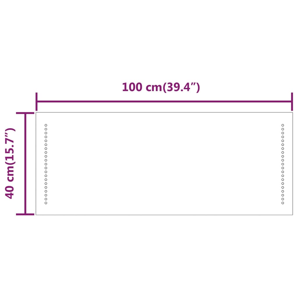 Miroir de salle de bain LED 40x100 cm
