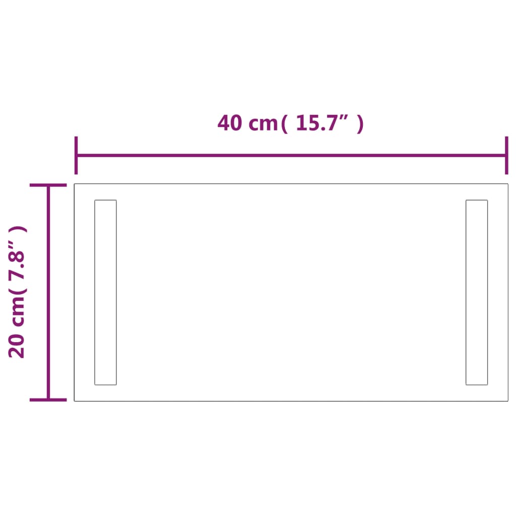 Miroir de salle de bain LED 20x40 cm