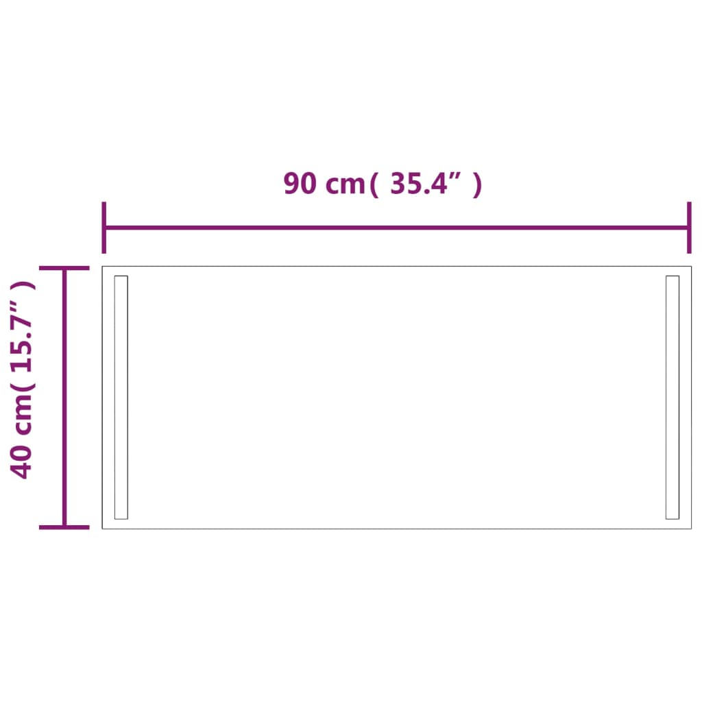 Miroir de salle de bain LED 40x90 cm