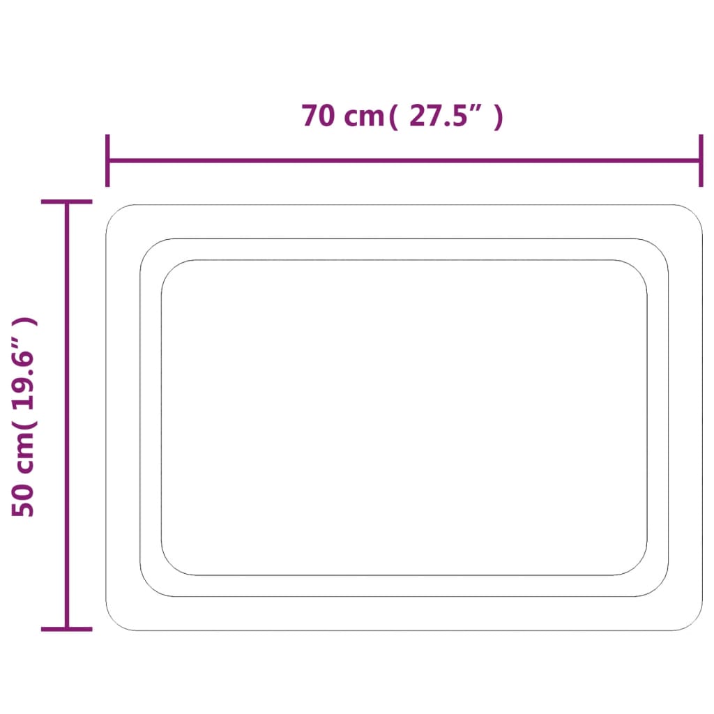 Miroir de salle de bain LED 50x70 cm
