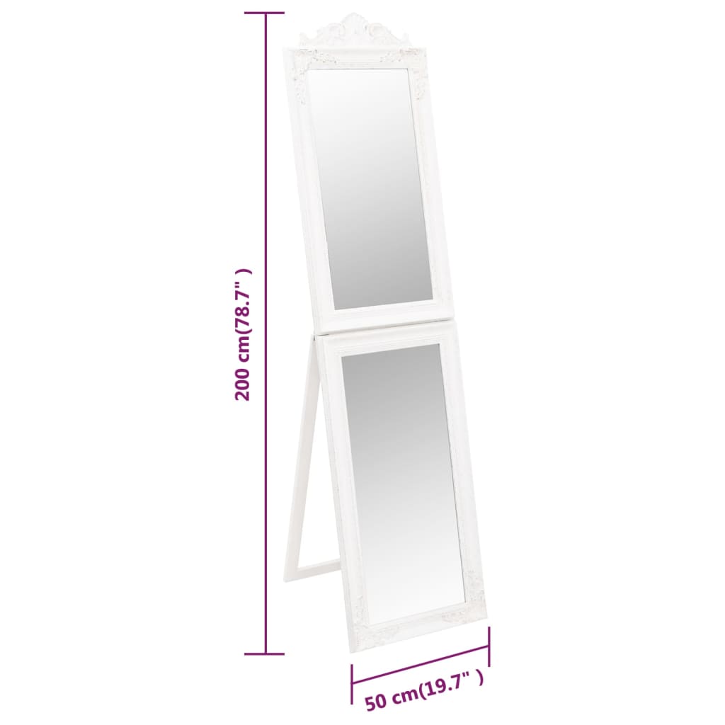 Freestanding Mirror White 50x200 cm