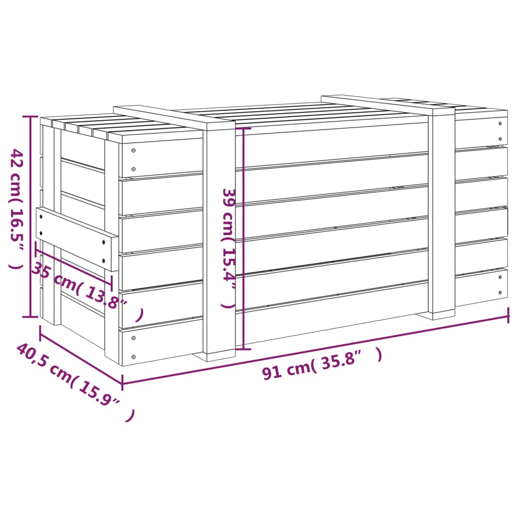 Chest White 91x40.5x42 cm Solid Pine