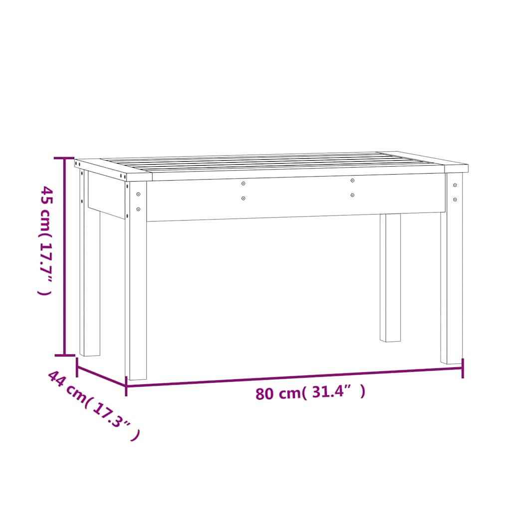 Gartenbank Honigbraun 80x44x45 cm Massivholz Kiefer