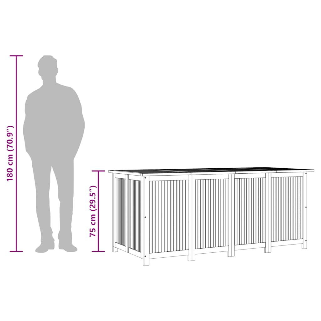Gartenbox 200x80x75 cm Massivholz Akazie
