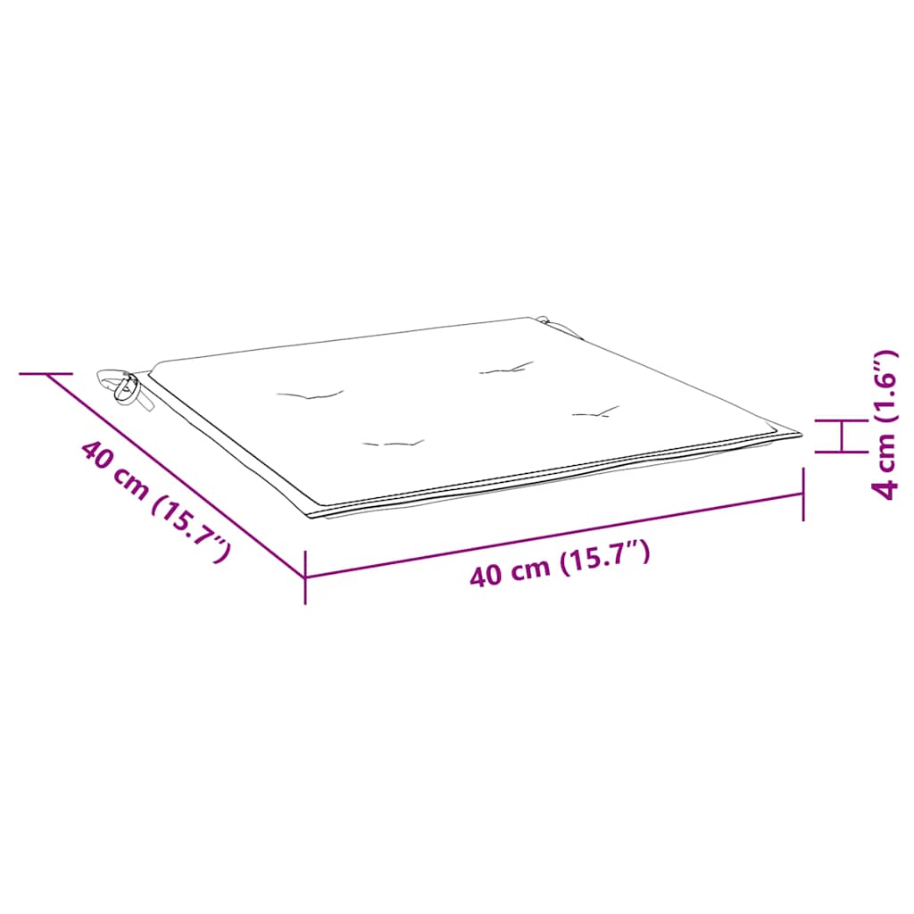 Coussins pour chaise de jardin 2 pcs Multicolore 40x40x4 cm Tissu