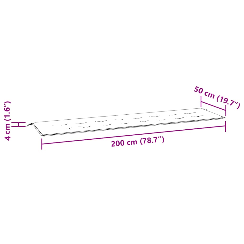 Gartenbank-Auflage Blau&Weiß Gestreift 200x50x4 Stoff