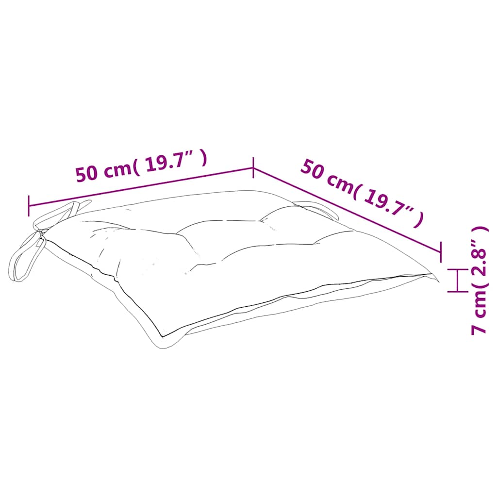 Coussins de chaise 4 pcs Rose 50x50x7 cm Tissu Oxford