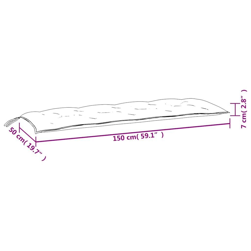 Garden Bench Cushions 2 pcs. Pink 150x50x7 cm Fabric