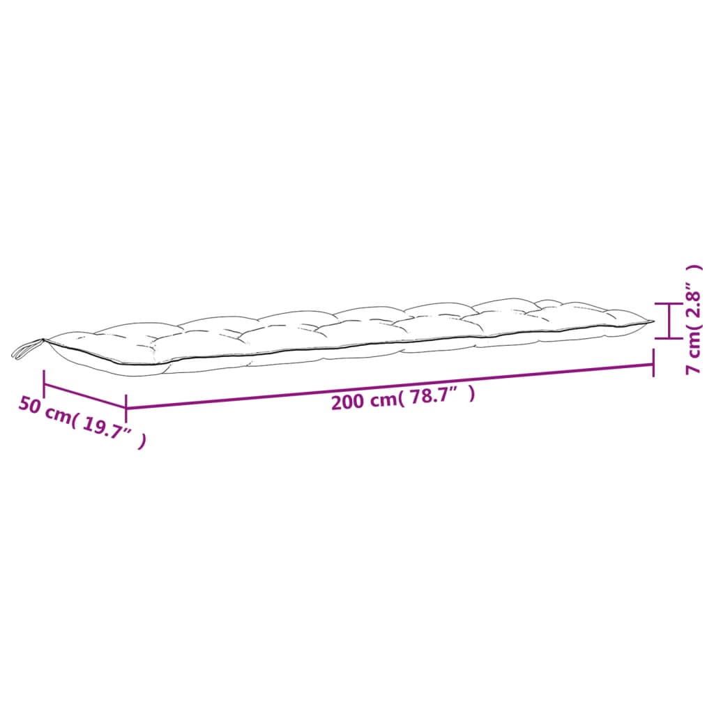 Coussins pour banc de jardin 2 pcs Gris 200x50x7 cm Tissu Oxford