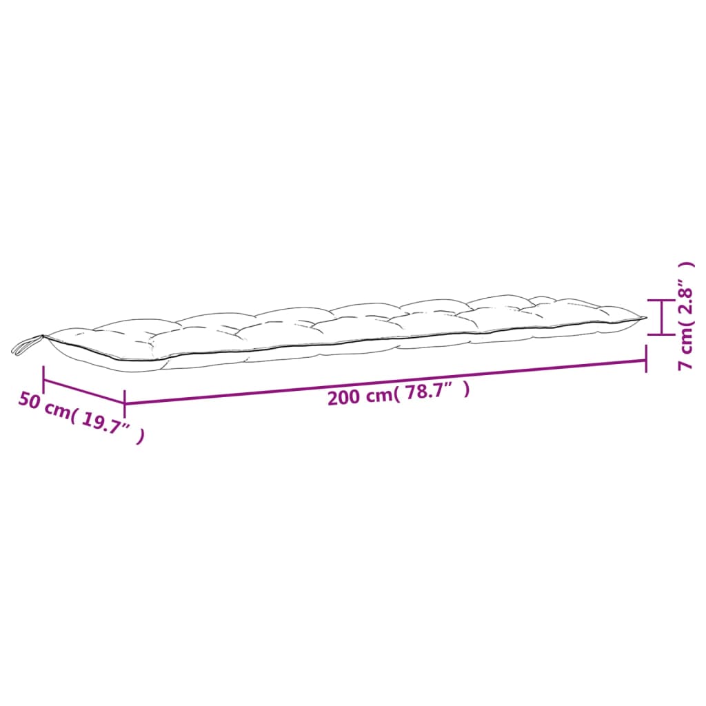 Garden Bench Cushions 2 pcs. Taupe 200x50x7 cm Oxford Fabric
