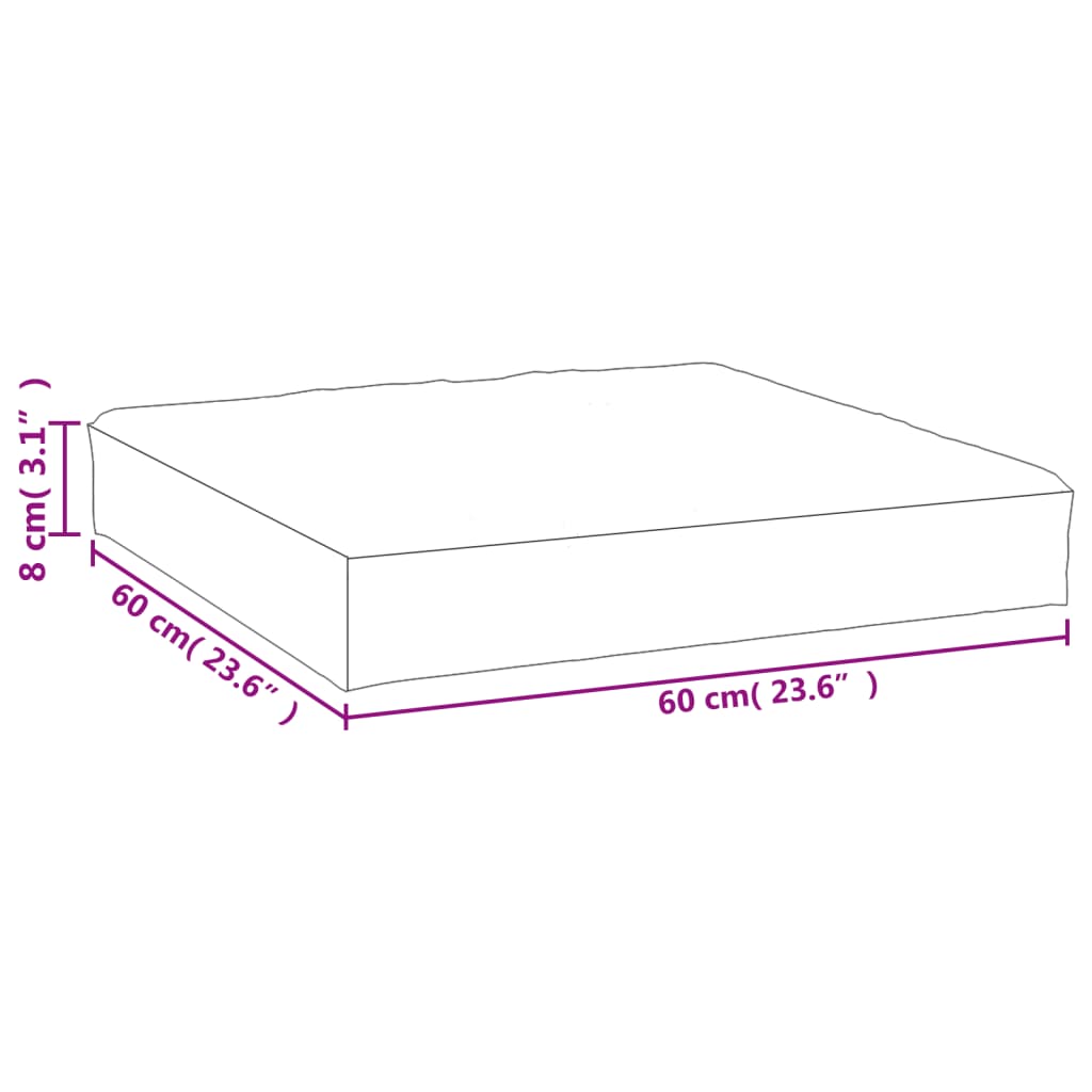 Pallet Cushion Multicolored 60x60x8 cm Oxford Fabric