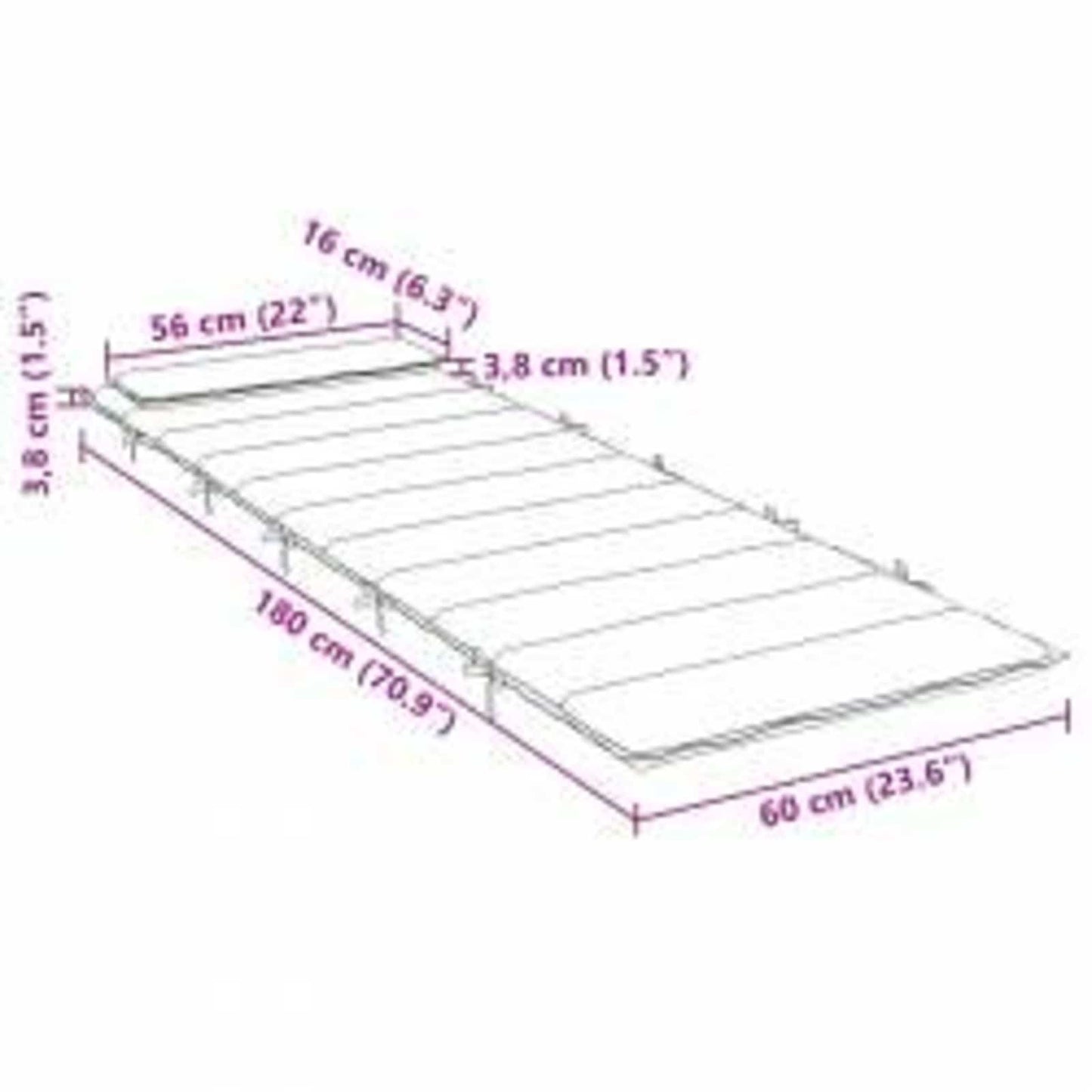 Sonnen-Lounger Kissen Rot und Grau 180 x 60 x 4 cm Oxford-Stoff