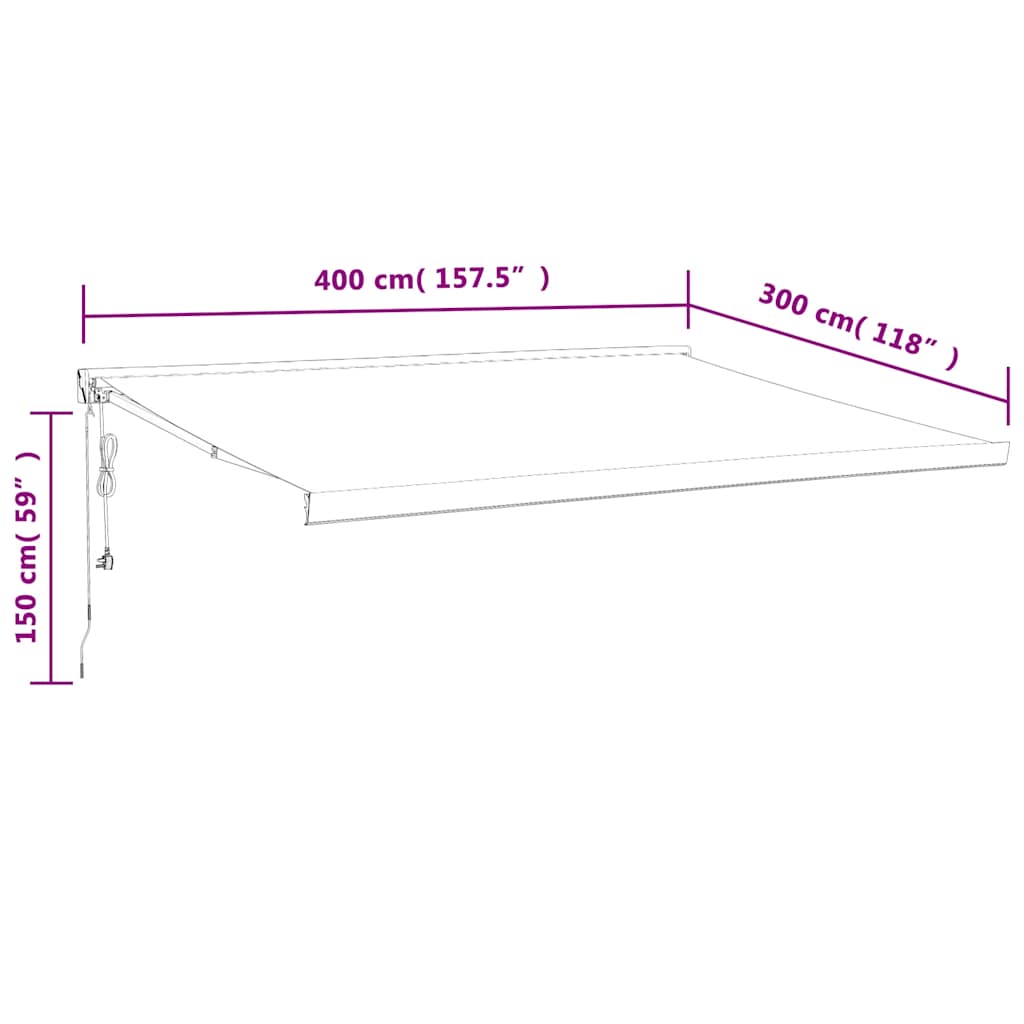 Markise Einziehbar Orange und Braun 4x3 m Stoff & Aluminium