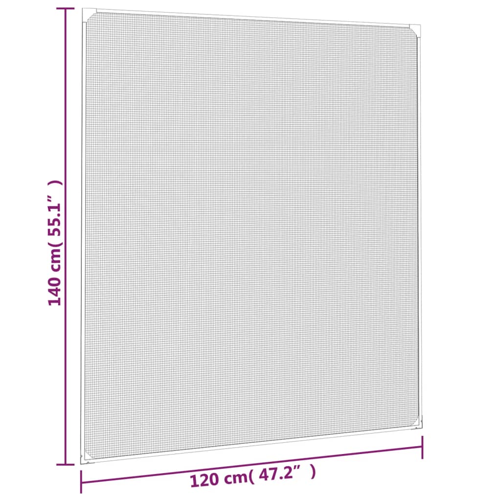 Moustiquaire magnétique pour fenêtre Anthracite 120x140 cm