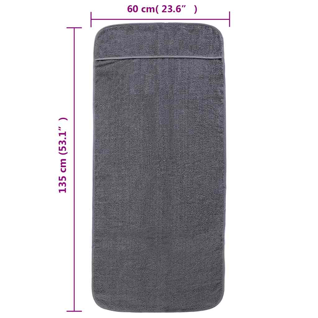 Beach towels 2 pcs. Anthracite 60x135 cm Fabric 400 GSM