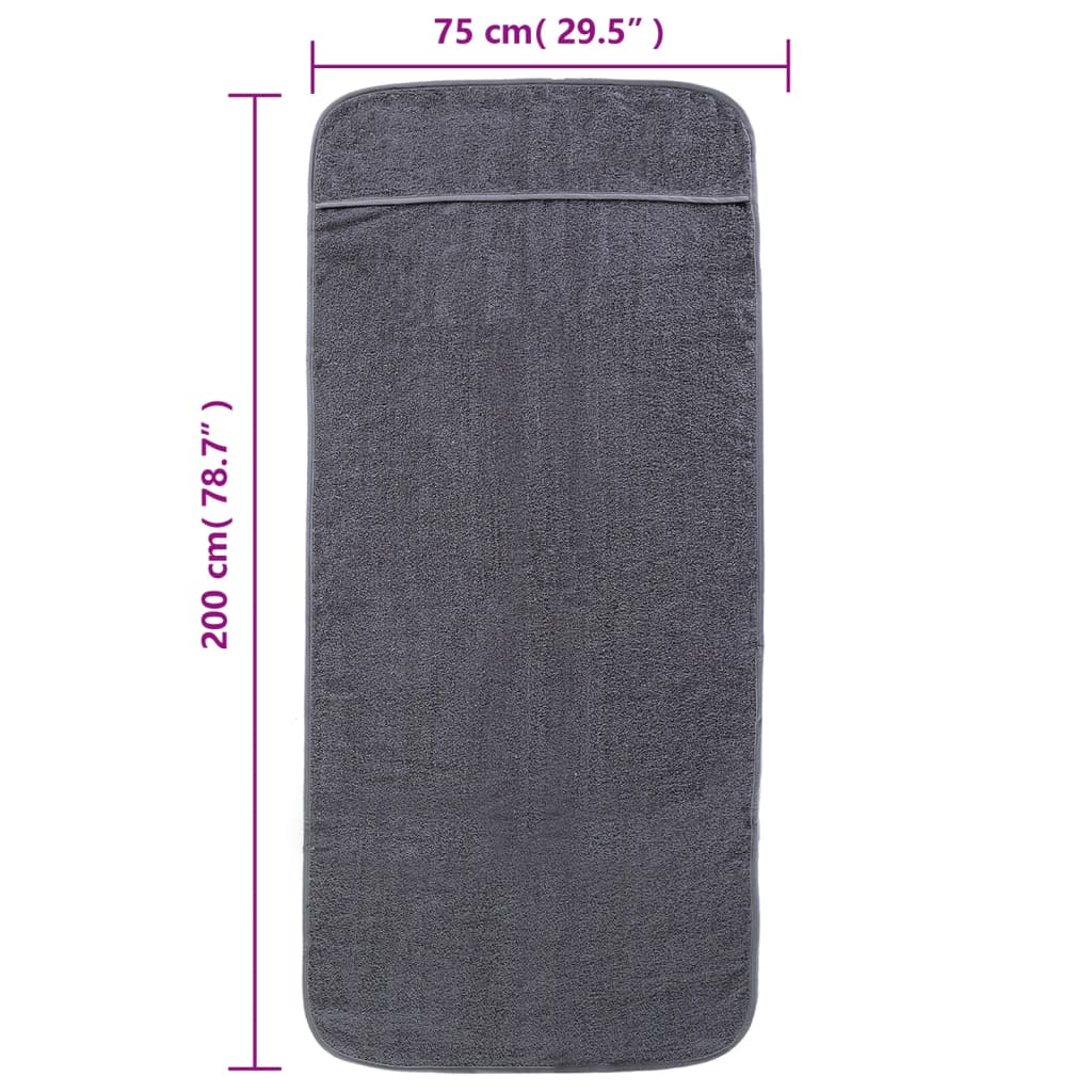 Beach Towels 2 pcs. Anthracite 75x200 cm Fabric 400 GSM