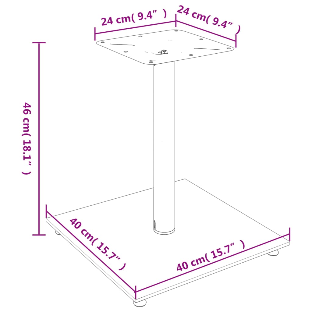 Pieds d'enceinte 2 pcs Verre trempé Noir 1 colonne