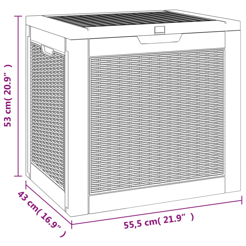 Gartenbox Schwarz 55,5x43x53 cm Polypropylen