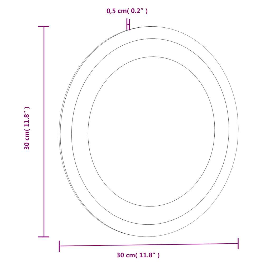 LED Bathroom Mirror 30 cm Round