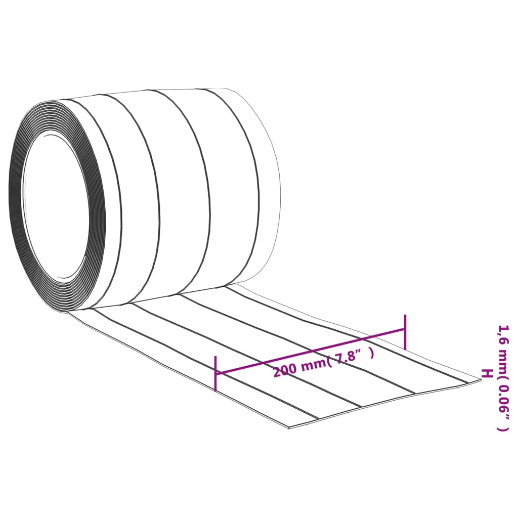 Rideau à lanières transparent 200x1,6 mm 25 m PVC