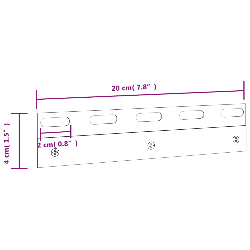 Terminal strips 6 pcs. silver 20 cm stainless steel