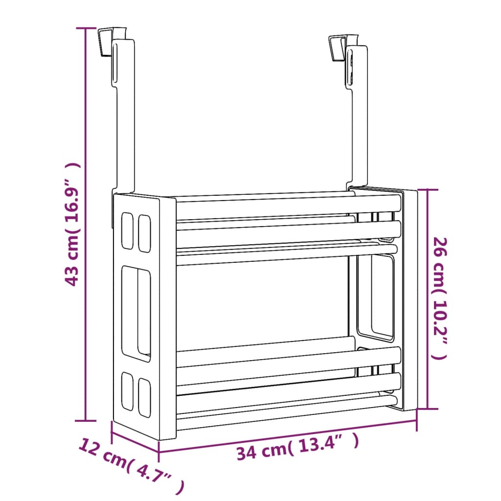 Unterschrank-Organizer 34x12x26 cm Aluminium