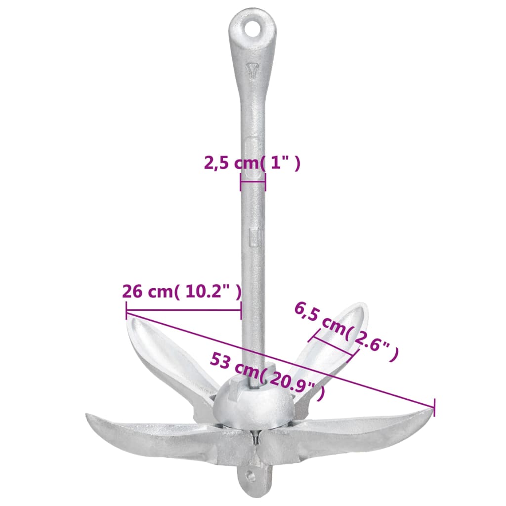 Klappanker Silber 8 kg Feuerverzinktes Gusseisen