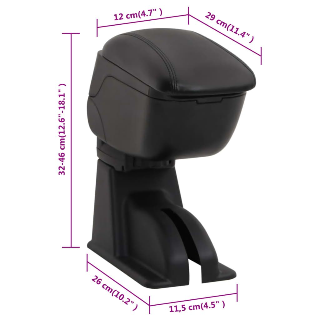 Accoudoir de voiture noir 12x29x(32-46) cm ABS