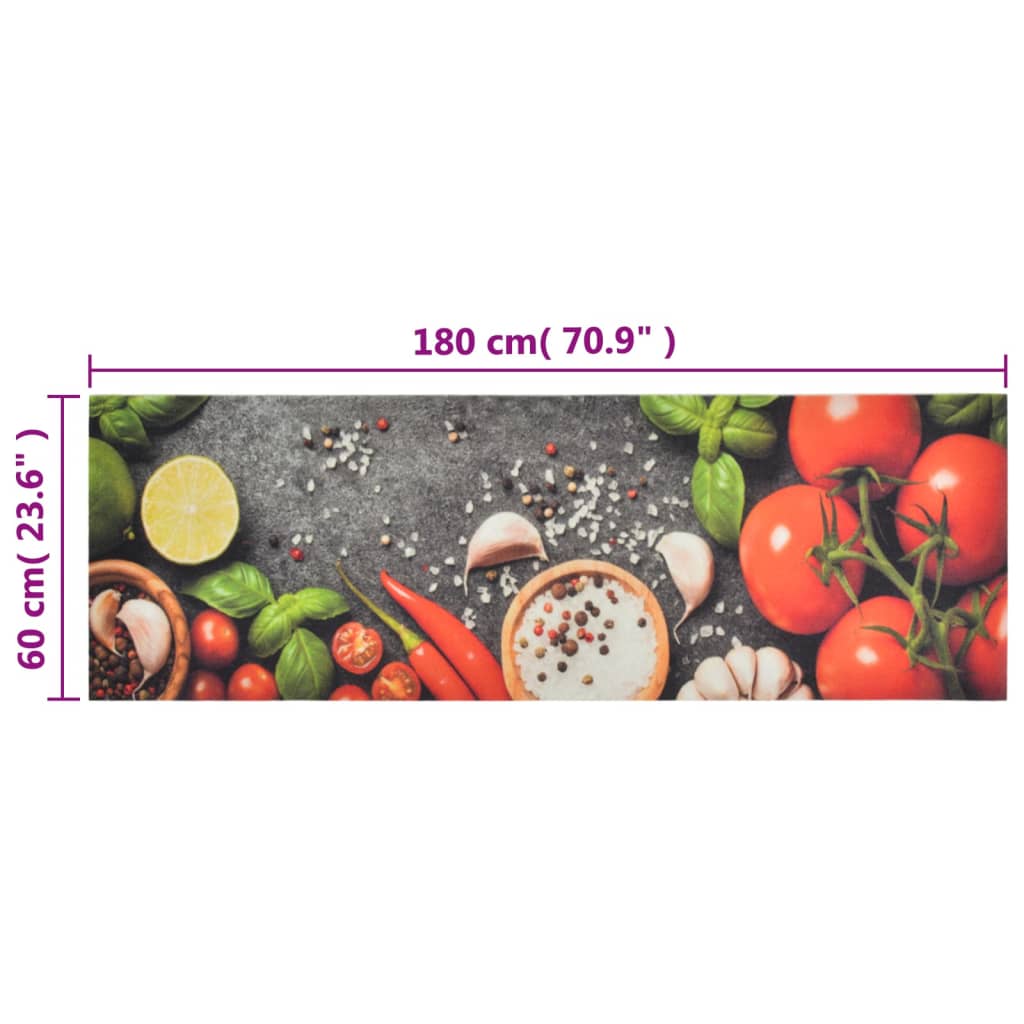Washable Kitchen Runner Vegetable 60x180 cm Velvet