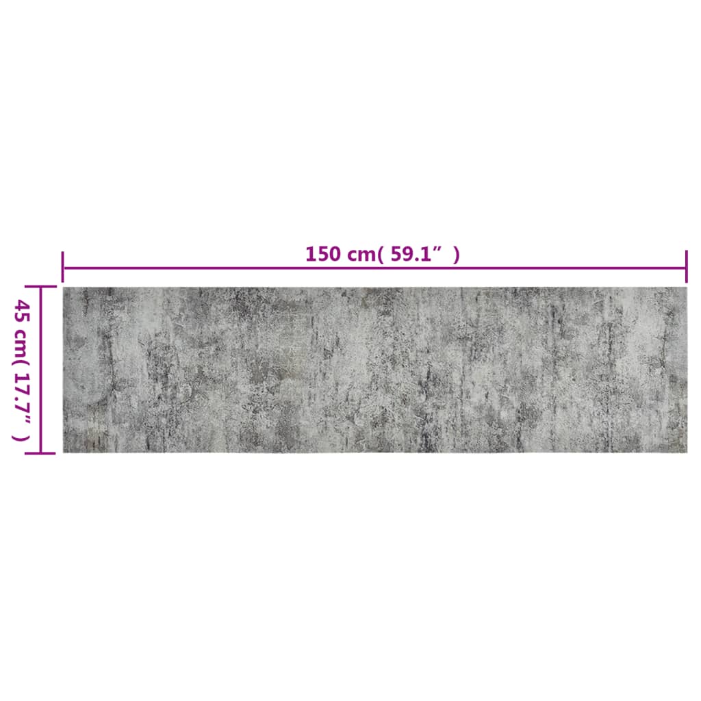 Washable Kitchen Runner Concrete 45x150 cm Velvet
