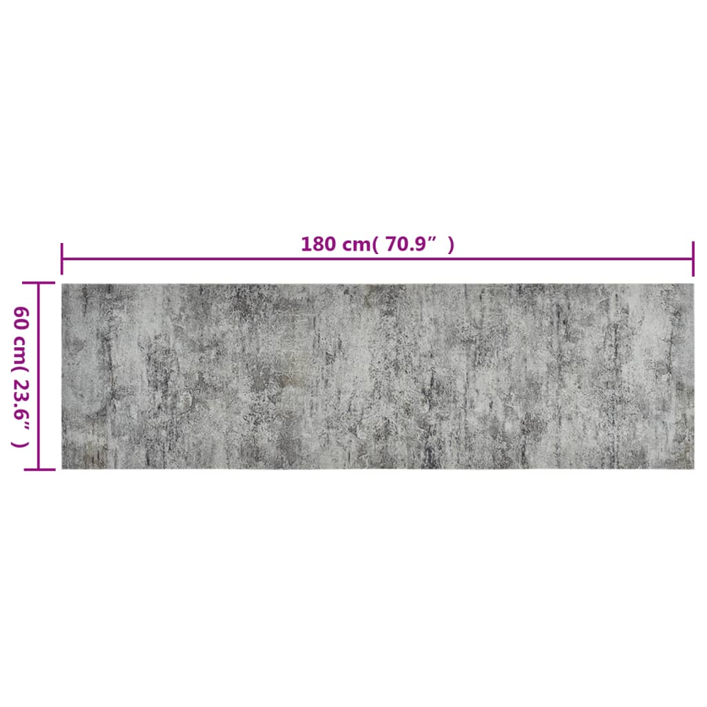 Washable Kitchen Rug Concrete 60x180 cm Velvet
