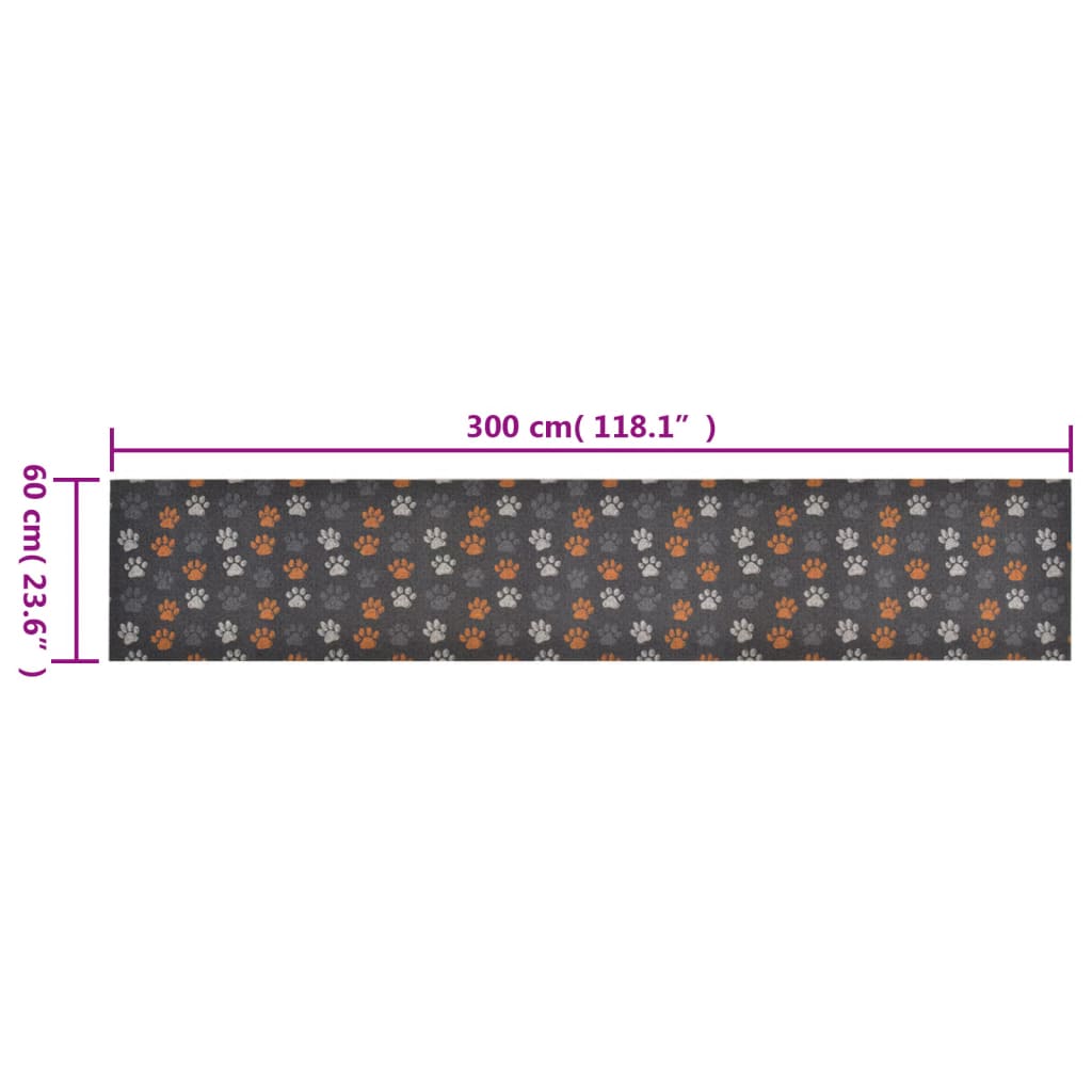 Washable Kitchen Runner Paws 60x300 cm Velvet