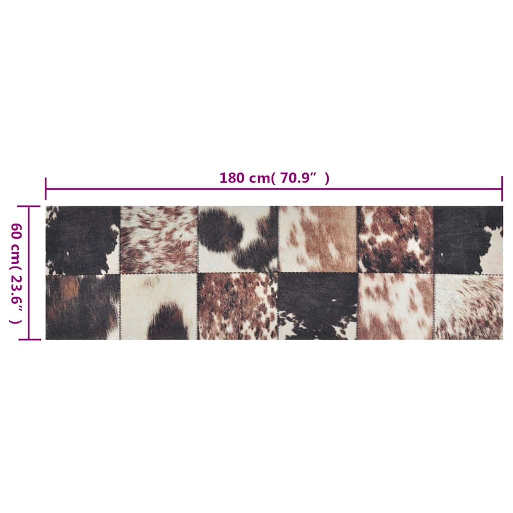 Washable Kitchen Runner Animal Print 60x180 cm Velvet