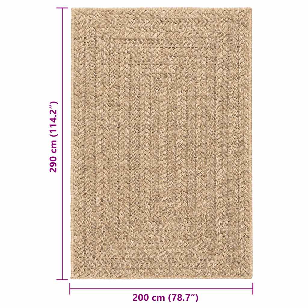 Teppich ZIZUR 200x290 cm Jute-Optik Indoor und Outdoor