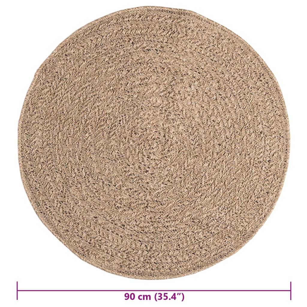 Rug 90 cm Jute look Indoor and Outdoor
