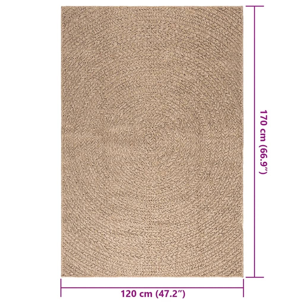 Tapis ZIZUR 120x170 cm Aspect Jute Intérieur et Extérieur