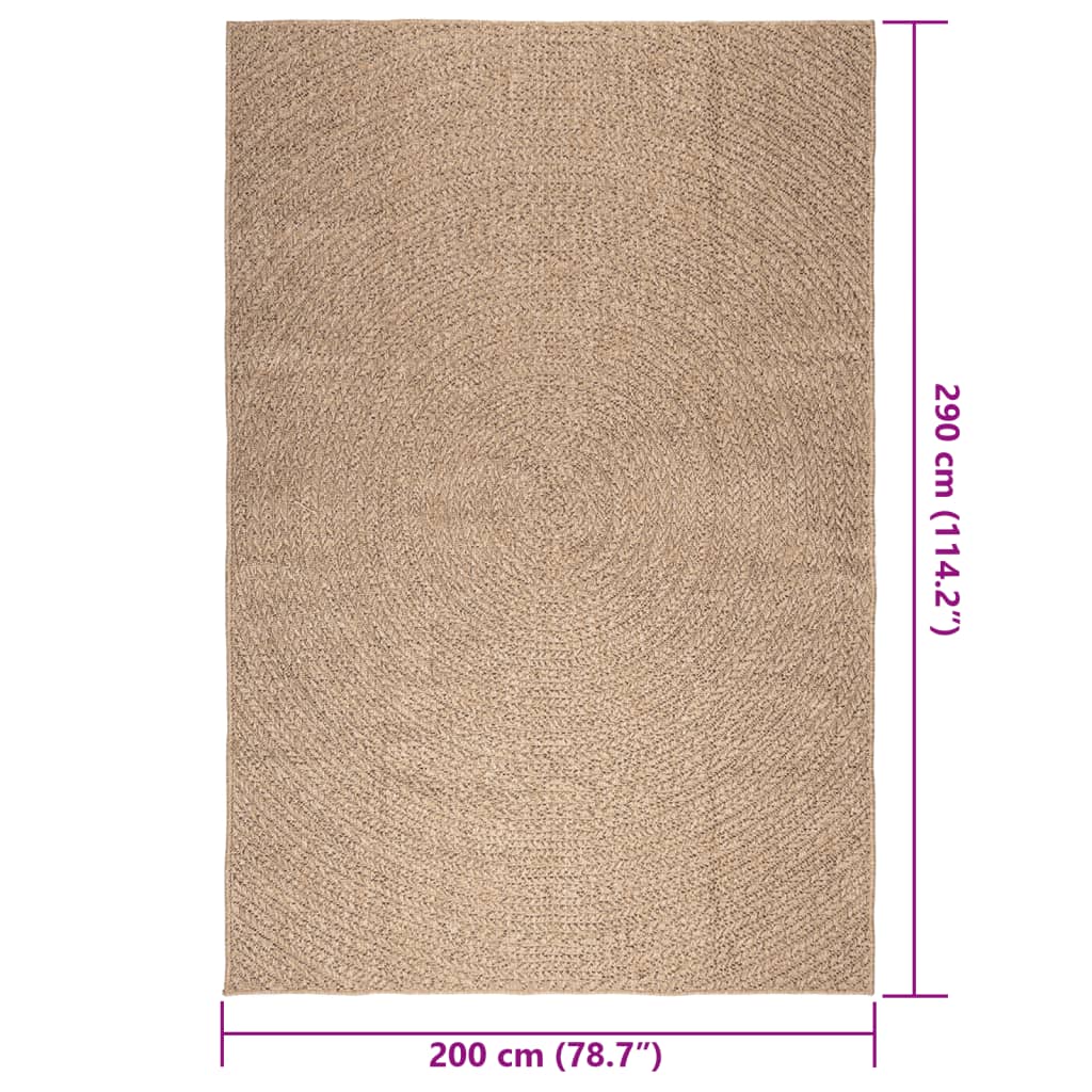 Tapis ZIZUR 200x290 cm Aspect Jute Intérieur et Extérieur