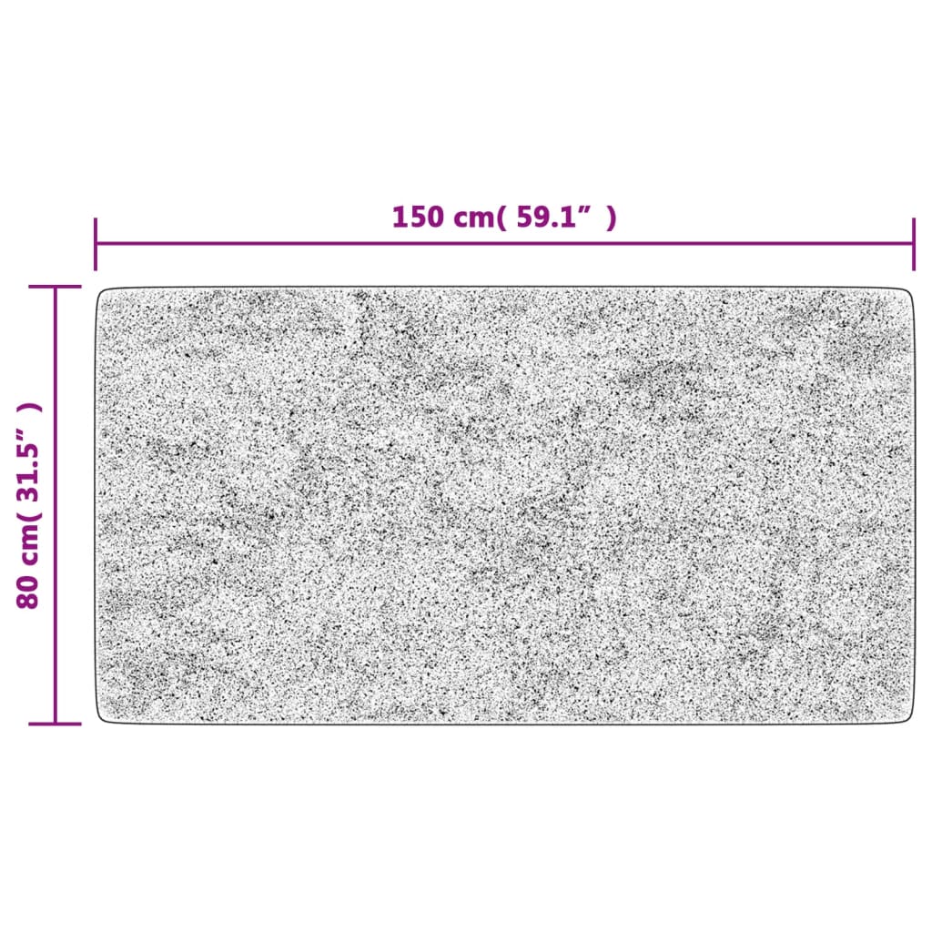 Teppich Waschbar Schwarz und Golden 80x150 cm Rutschfest