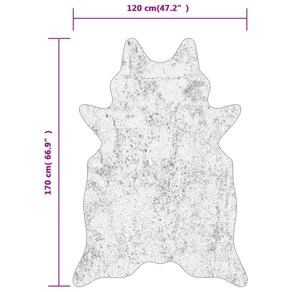 Tapis Marron & Blanc 120x170 cm Motif Vache Lavable Antidérapant