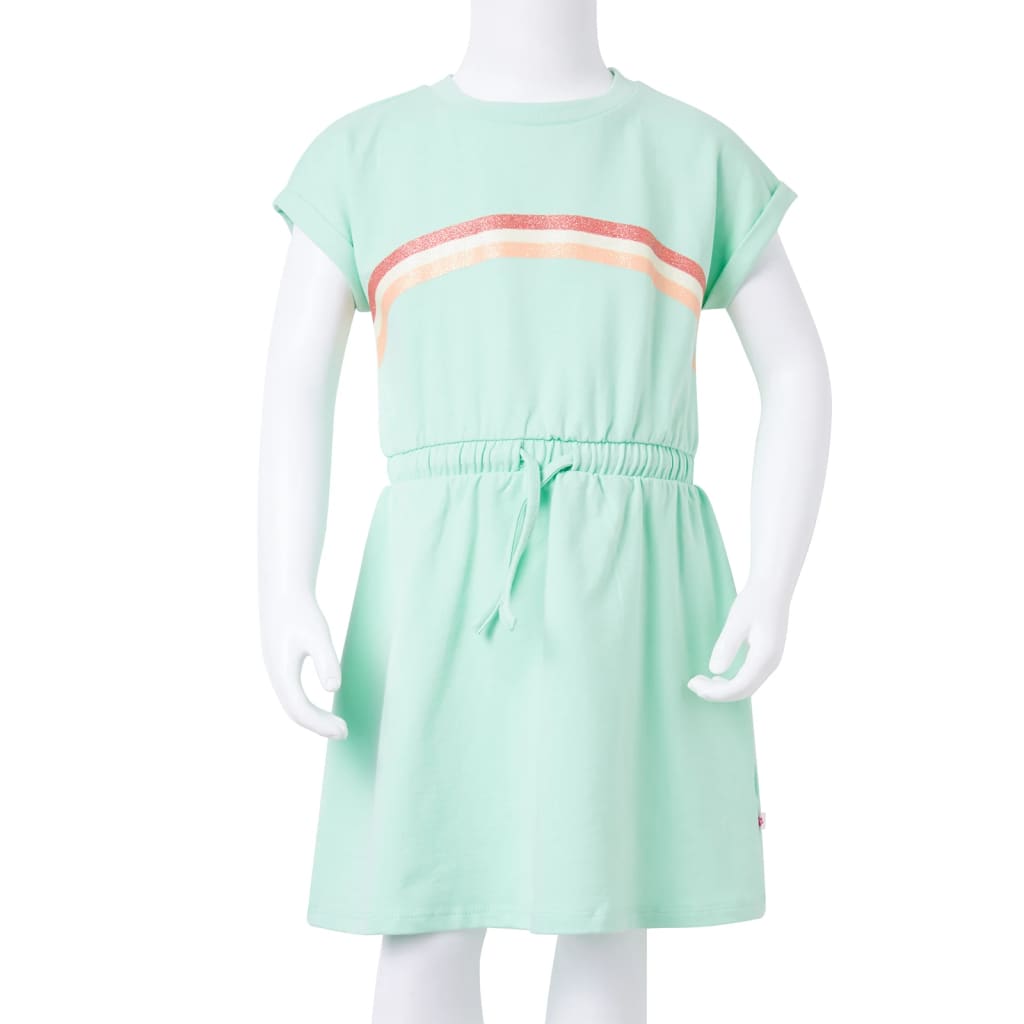 Kids' dress with drawstring light green 116