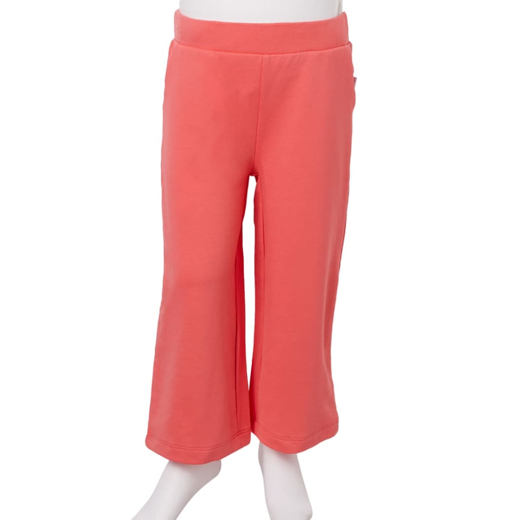 Pantalon pour enfant à jambes larges rose corail 116
