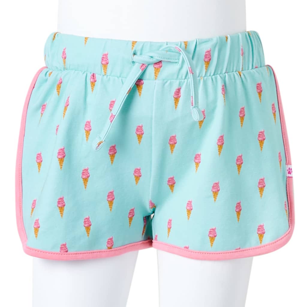 Shorts enfant à cordon Vert menthe clair 128