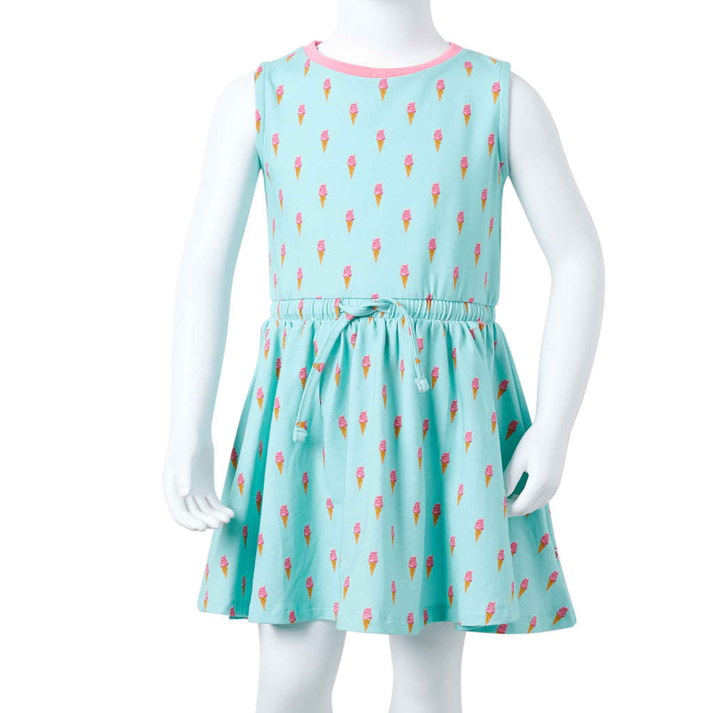 Robe enfant à cordon Vert menthe clair 140