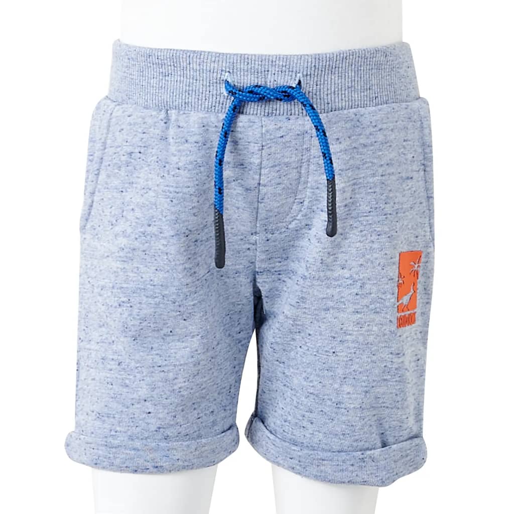 Shorts enfant avec cordon de serrage bleu chiné 116