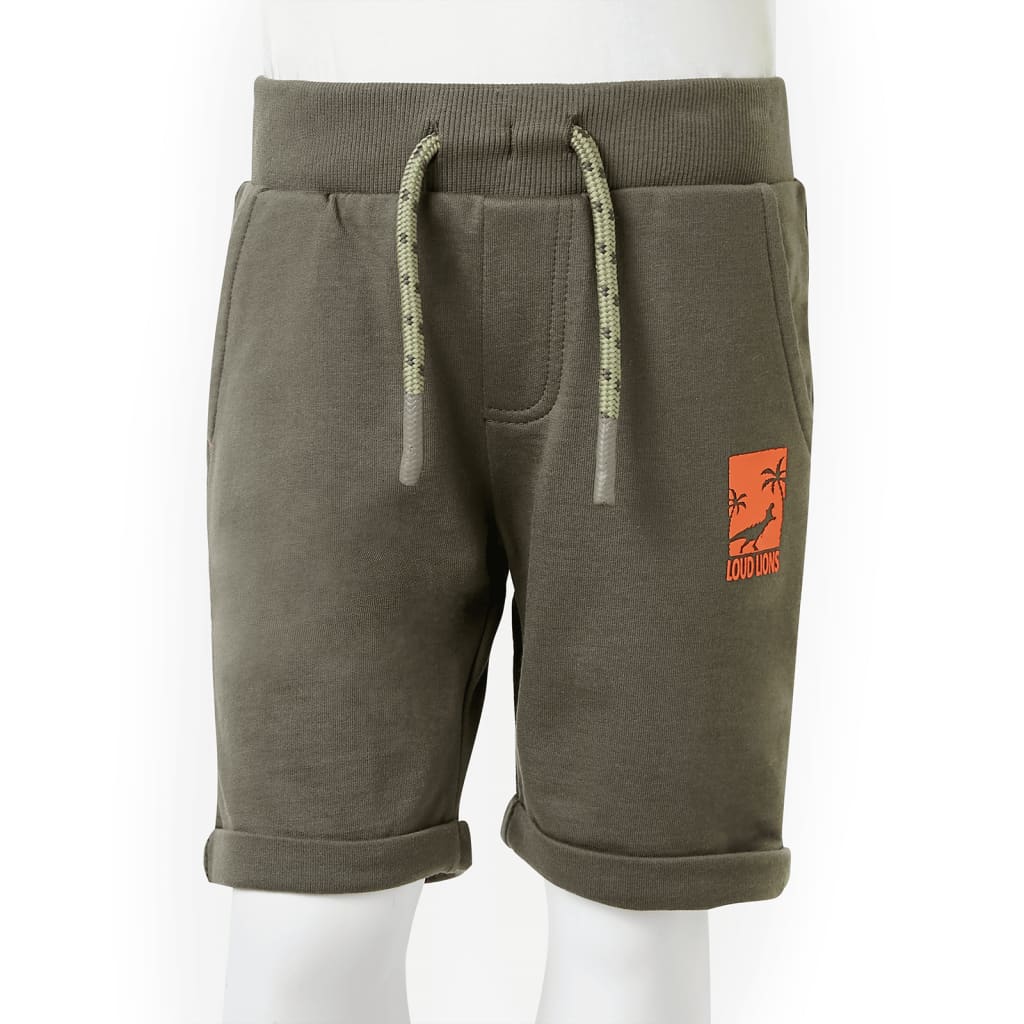 Short enfant à cordon Kaki foncé 128
