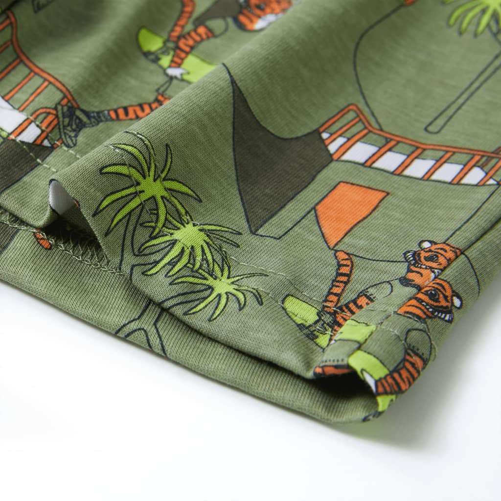 Kinderpyjama mit Kurzen Ärmeln Hellkhaki 104