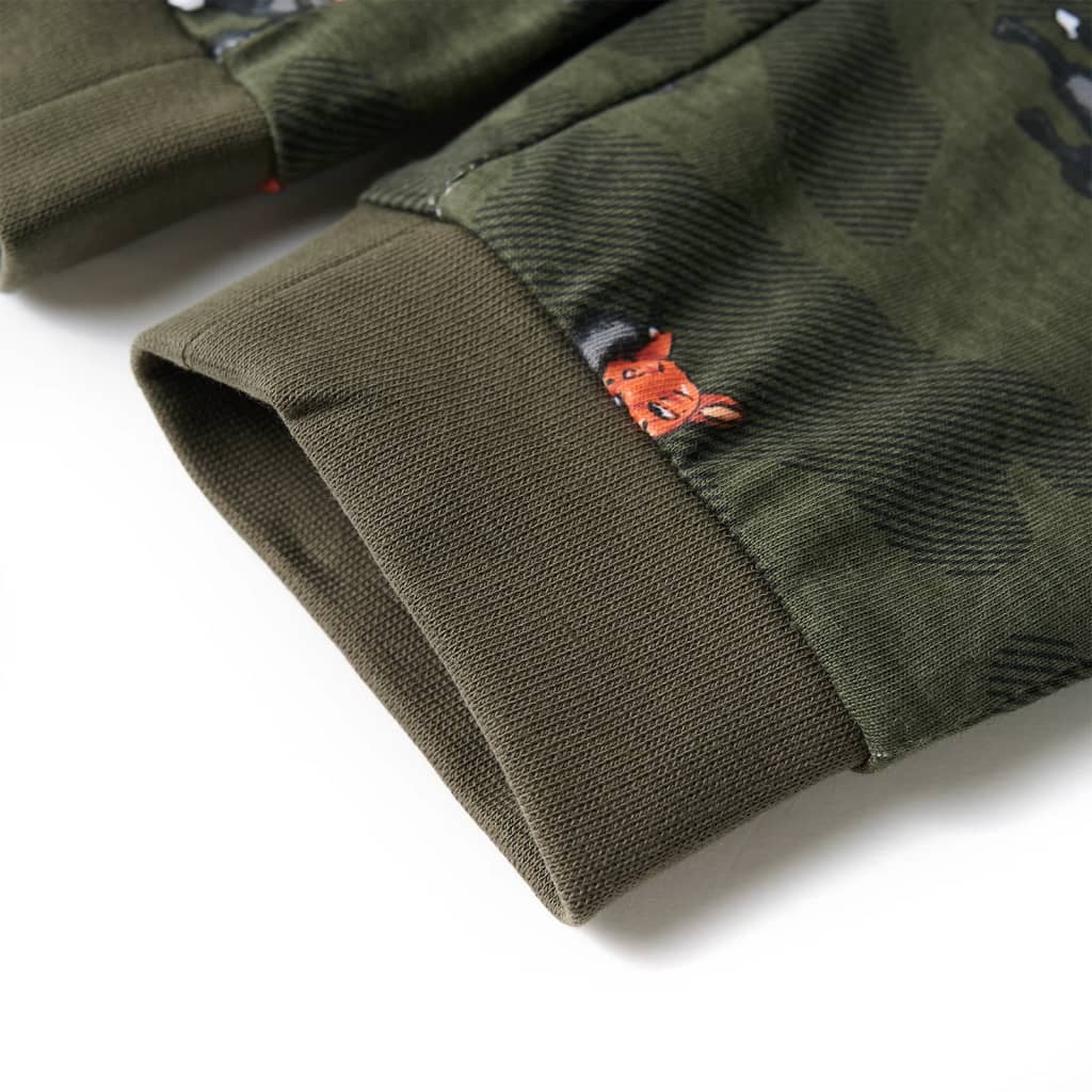 Kids' Long-Sleeved Pyjamas Khaki 104