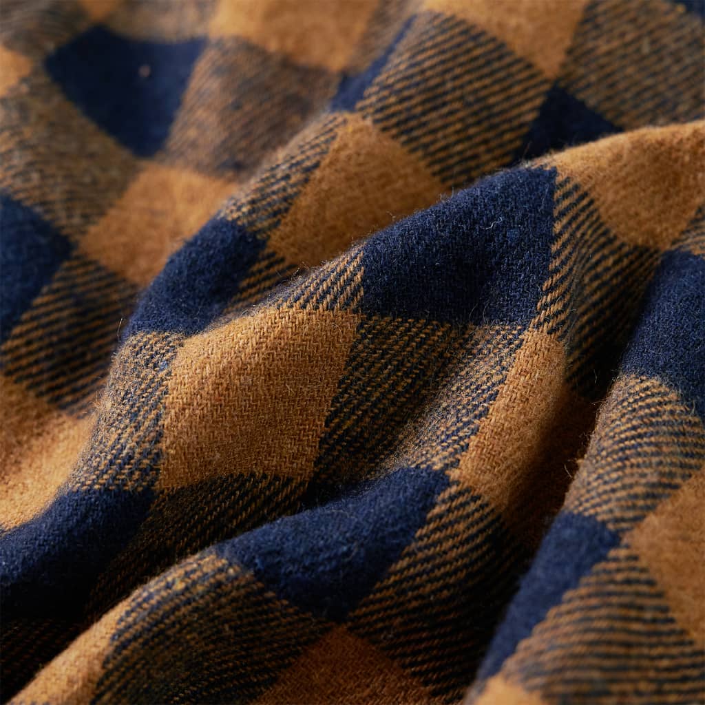 Chemise à carreaux cognac et bleu pour enfant 116