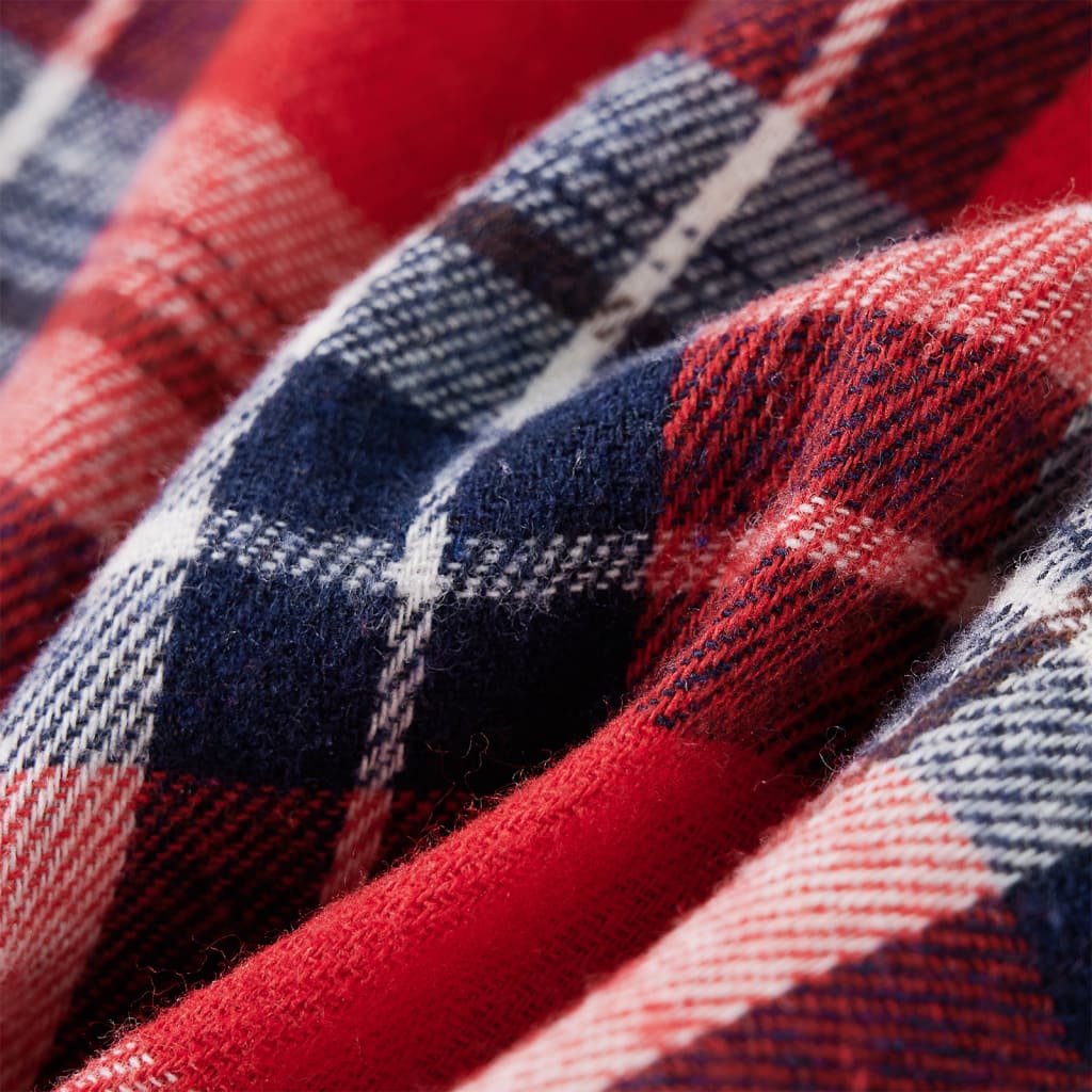 Chemise enfant à carreaux rouge et marine 104