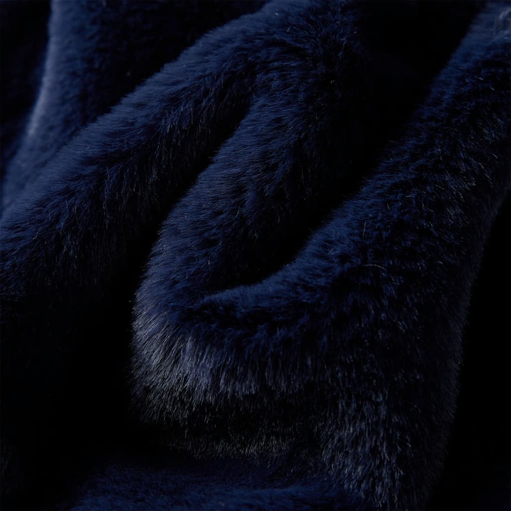 Manteau enfant fausse fourrure bleu marine 116